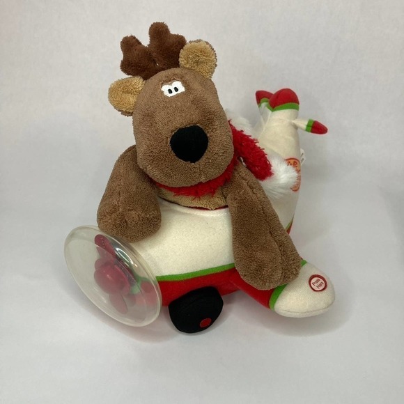 HALLMARK Rodney Reindeer Polar Parcel Service Airplane Sound Lights Motion Works - Picture 1 of 17